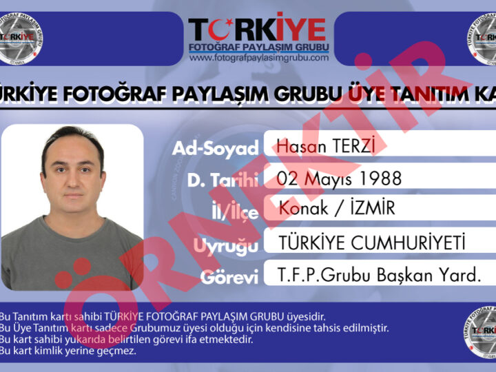 Türkiye Fotoğraf Paylaşım Grubu olarak üyelerimize üye tanıtım kartları vermeye başladık.